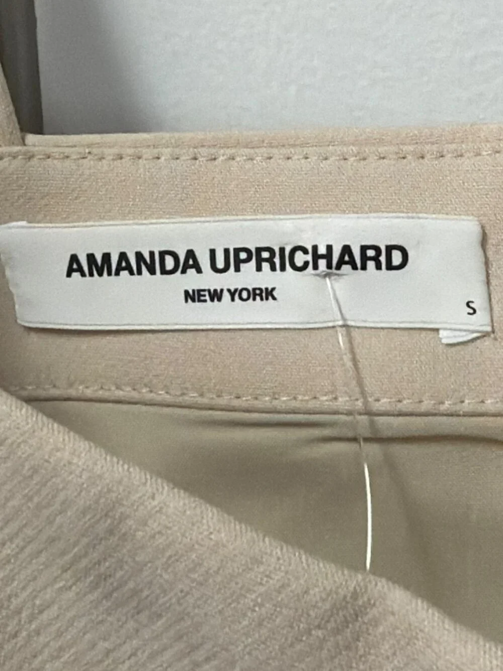 Amanda Uprichard Beige Adjustable Strap Smocked Back Crop Top Size S